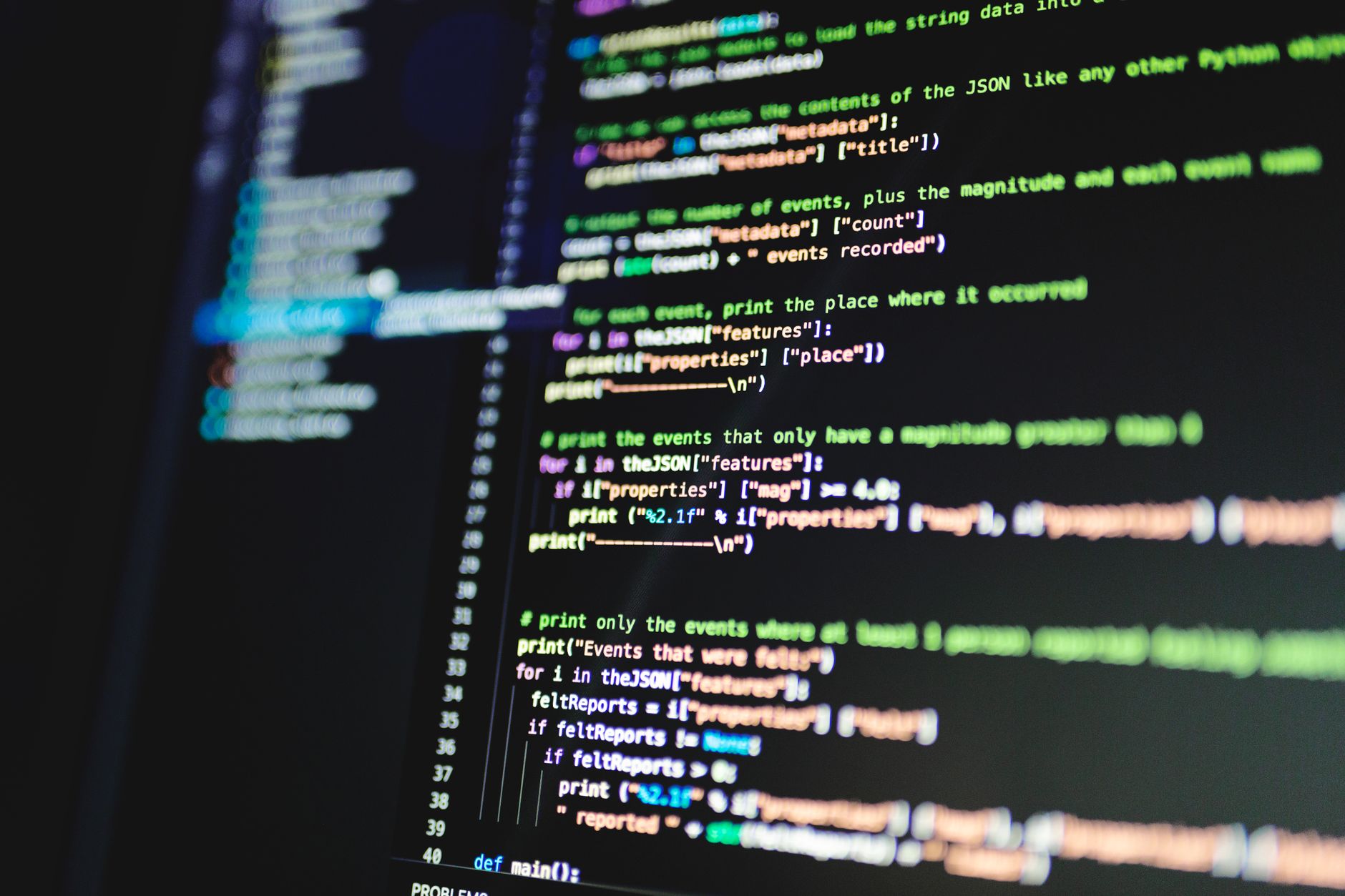 Code on a screen during a build